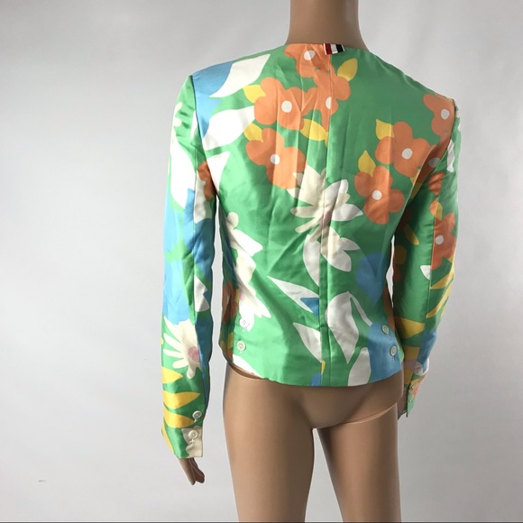 Thom Browne Women's Multicolor Floral Silk Blazer - Picture 6 of 7